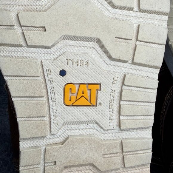 Caterpillar CAT‎ Calibrate Steel Toe Work Boots Men\'s 12 Brown Leather Moc Toe main image 5